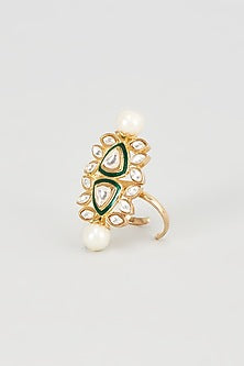 Gold Plated Kundan Polki Ring