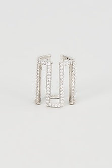 White Rhodium Finish Faux Diamond Ring
