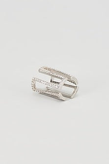 White Rhodium Finish Faux Diamond Ring