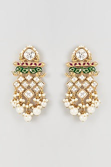 Gold Plated Kundan Polki Chandbali Earrings