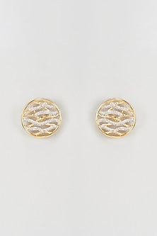 Gold Plated Faux Diamond Stud Earrings