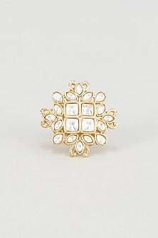 Gold Plated Kundan Polki Ring