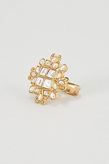 Gold Plated Kundan Polki Ring