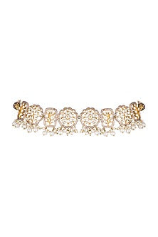 Gold Plated Kundan & Polki Choker Necklace