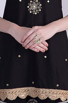 Gold Plated Enamel Bird Ring