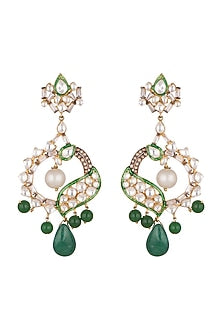 Gold Plated Kundan Chandbali Earrings