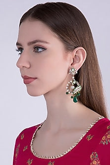 Gold Plated Kundan Chandbali Earrings