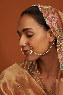 Gold Finish Kundan Polki Nath