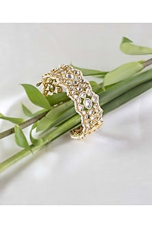 Gold Finish Kundan Polki Bangle