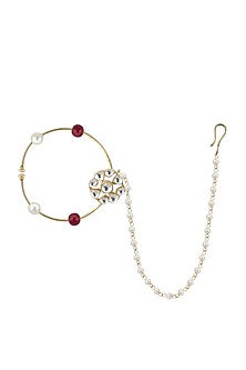 Gold Plated Kundan Nose Ring