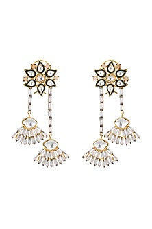 Gold Plated Baguette & Kundan Earrings