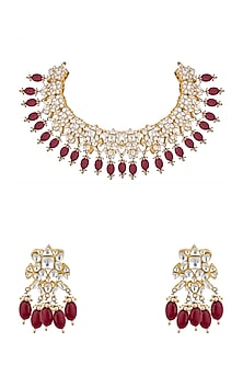 Gold Plated Kundan Choker Necklace Set