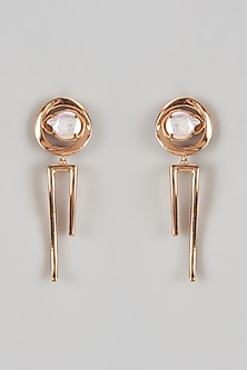 Gold Plated Pearl Dangler Earrings