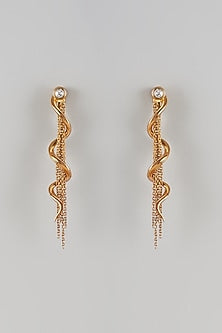 Gold Plated Contemporary Dangler Earrings