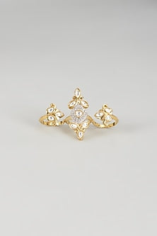 Gold Plated Kundan Polki Ring