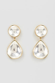 Gold Plated Kundan Polki Contemporary Earrings