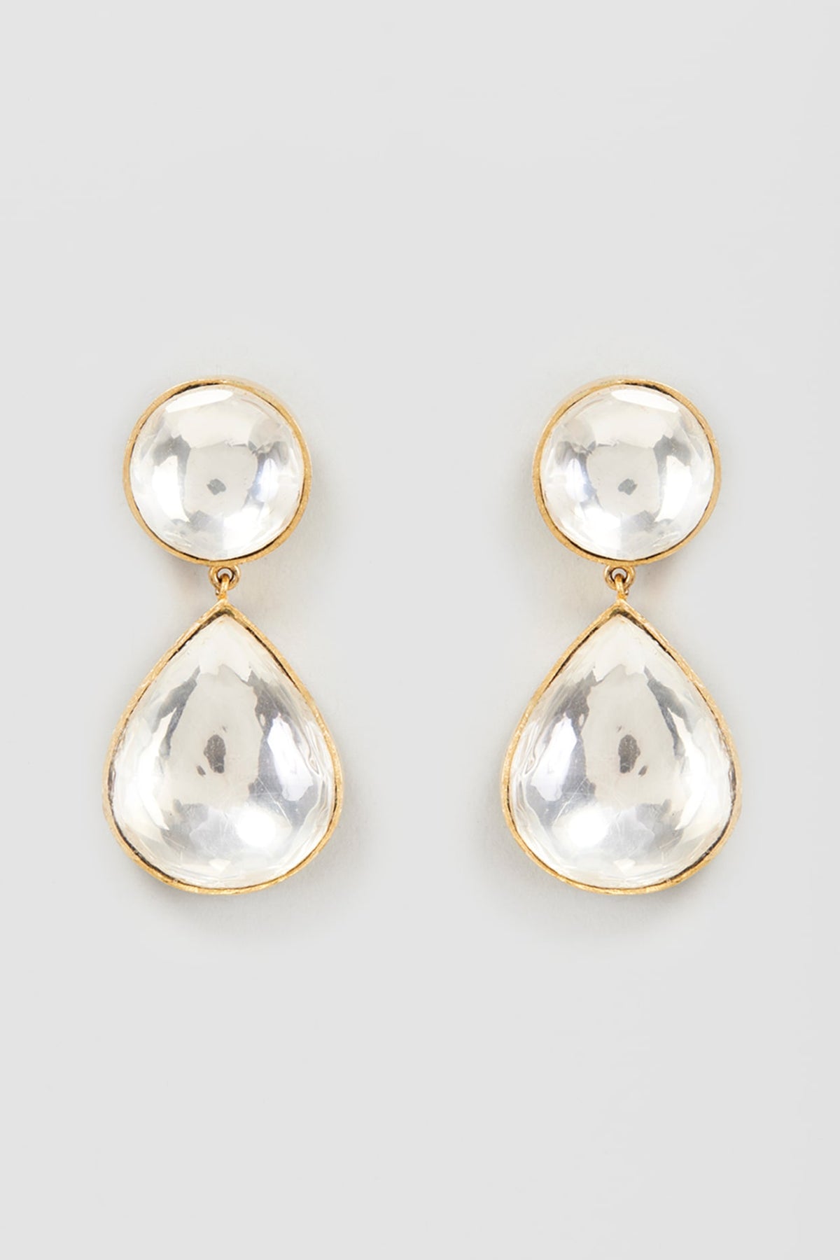 Gold Plated Kundan Polki Contemporary Earrings