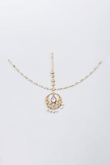 Gold Plated Kundan Polki Mathapatti
