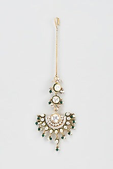 Gold Plated Kundan Polki Maang Tikka