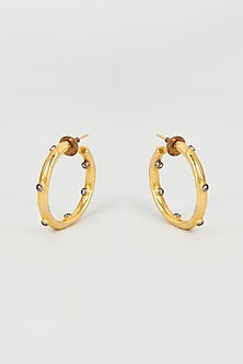 Gold Finish Hoop Earrings