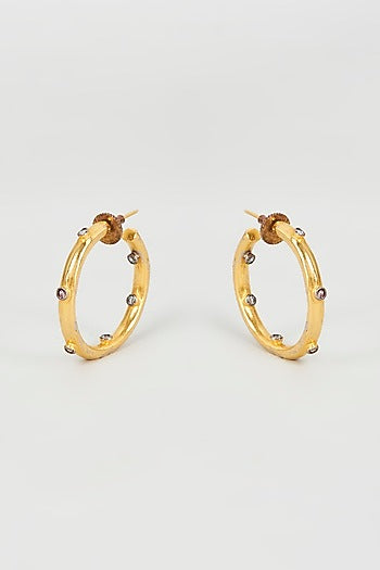 Gold Finish Hoop Earrings