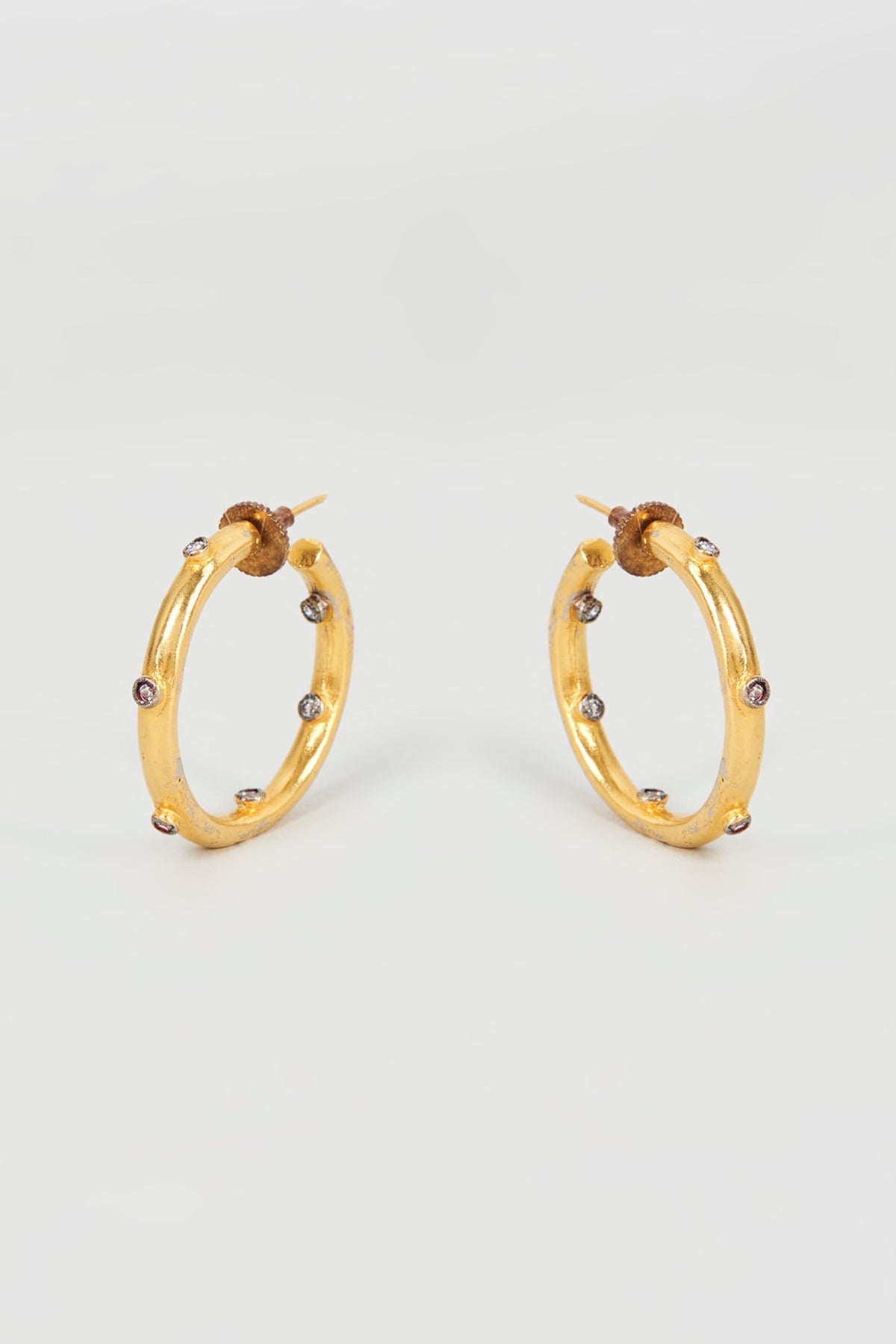 Gold Finish Hoop Earrings