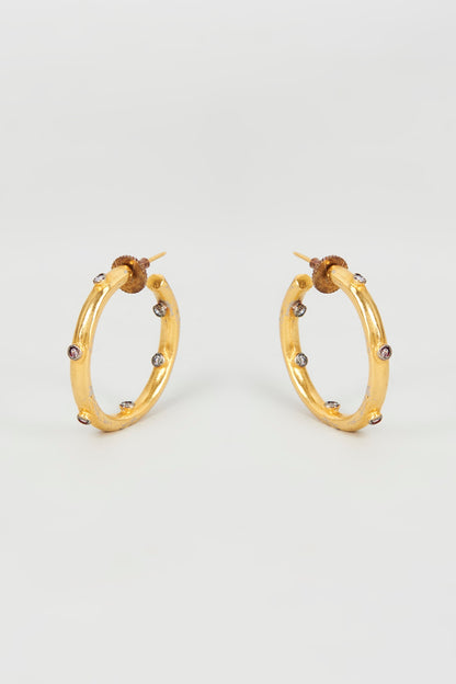 Gold Finish Hoop Earrings
