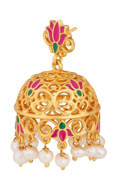 Gul Lotus Jhumkis 
