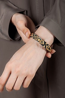 Gold Plated Cuff Bangle In Sterling Silver