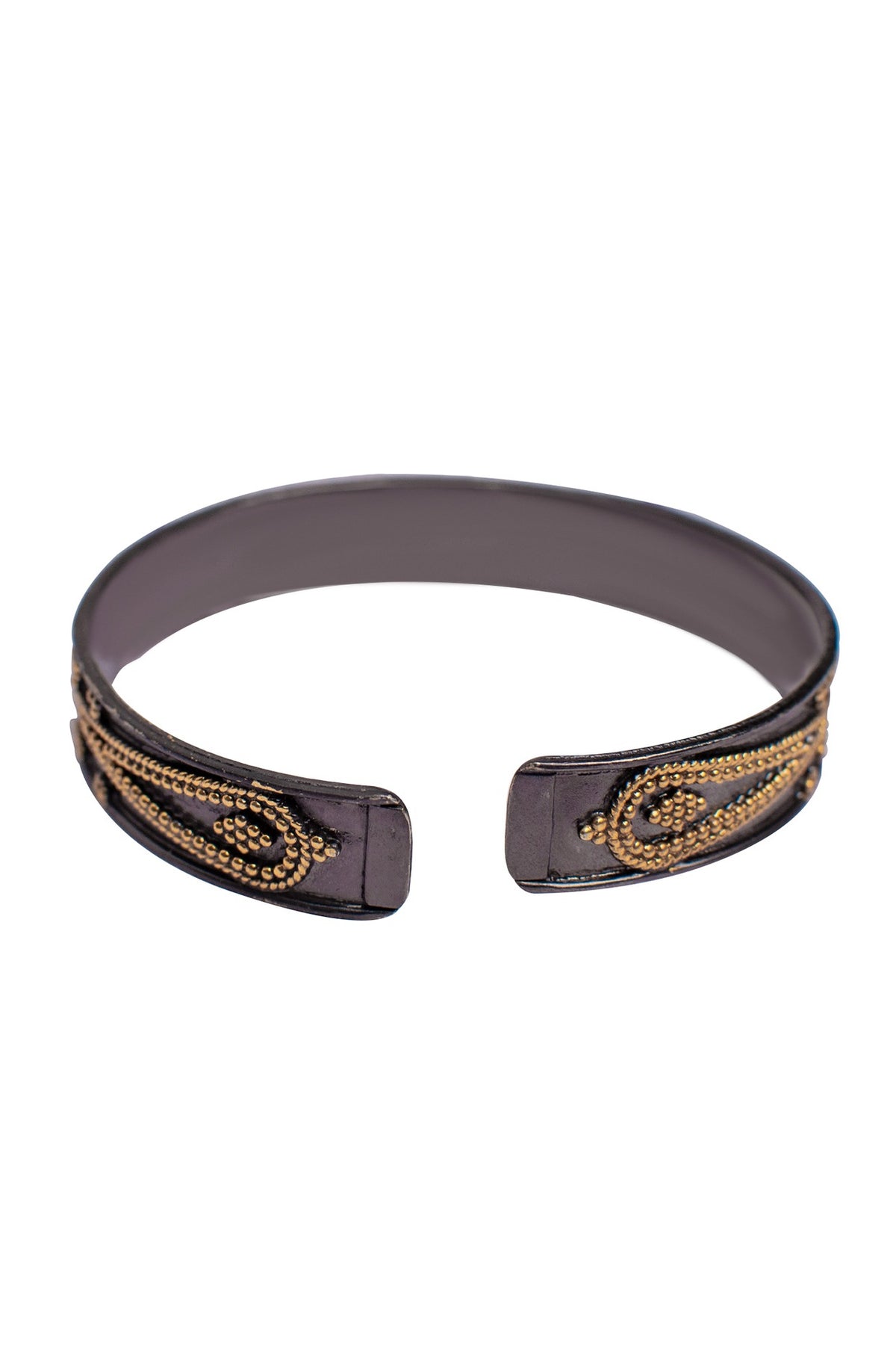 Gold Plated Cuff Bangle In Sterling Silver