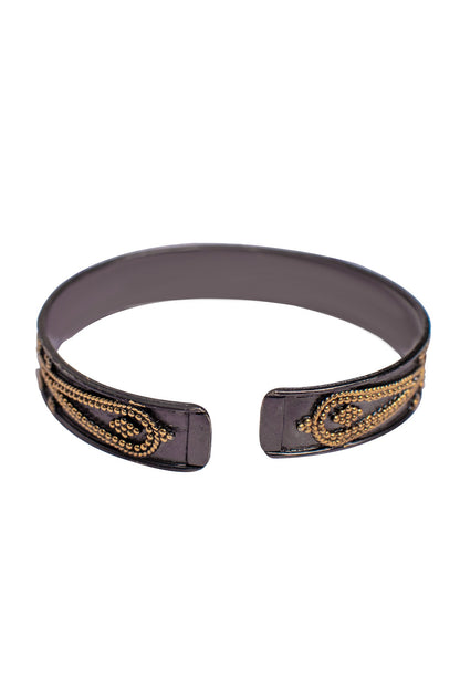 Gold Plated Cuff Bangle In Sterling Silver