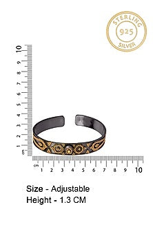 Gold Plated Cuff Bangle In Sterling Silver