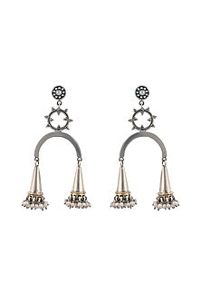 Gold Plated Dangler Earrings In Sterling Silver