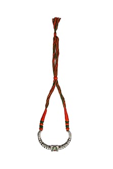 Multi-Colored Kundan Necklace In Sterling Silver