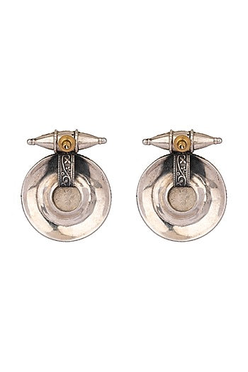 White Finish Coral Synthetic Stud Earrings In 92.5 Sterling Silver