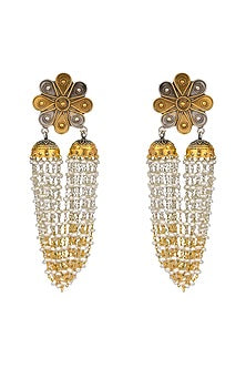 Two-Tone Finish Double Jhumka Earrings In Sterling Silver