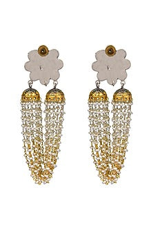 Two-Tone Finish Double Jhumka Earrings In Sterling Silver