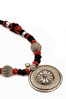 White Finish Beaded Long Necklace In Sterling Silver