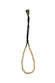 Gold Finish Long Necklace In Sterling Silver