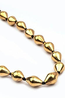Gold Finish Long Necklace In Sterling Silver
