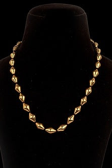 Gold Finish Long Necklace In Sterling Silver