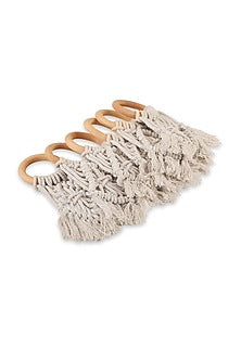 White Macrame Napkin Rings (Set of 6)