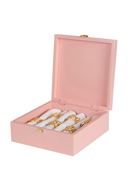 Gold & White Metal Napkin Rings (Set Of 13)