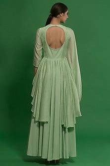 Spring Green Embroidered Gown
