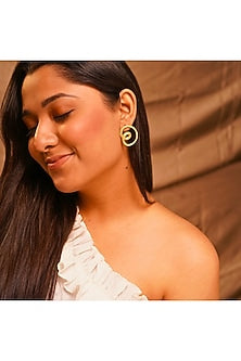 Gold Finish Handcrafted Stud Earrings