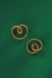 Gold Finish Handcrafted Stud Earrings