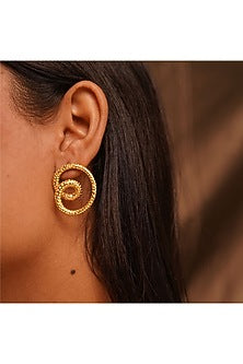 Gold Finish Handcrafted Stud Earrings