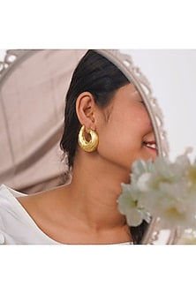 Gold Finish Handcrafted Stud Earrings