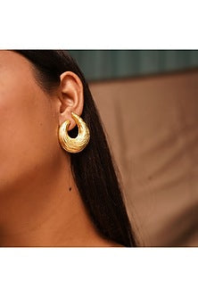 Gold Finish Handcrafted Stud Earrings