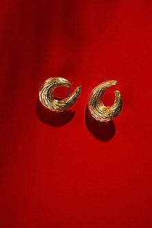 Gold Finish Handcrafted Stud Earrings